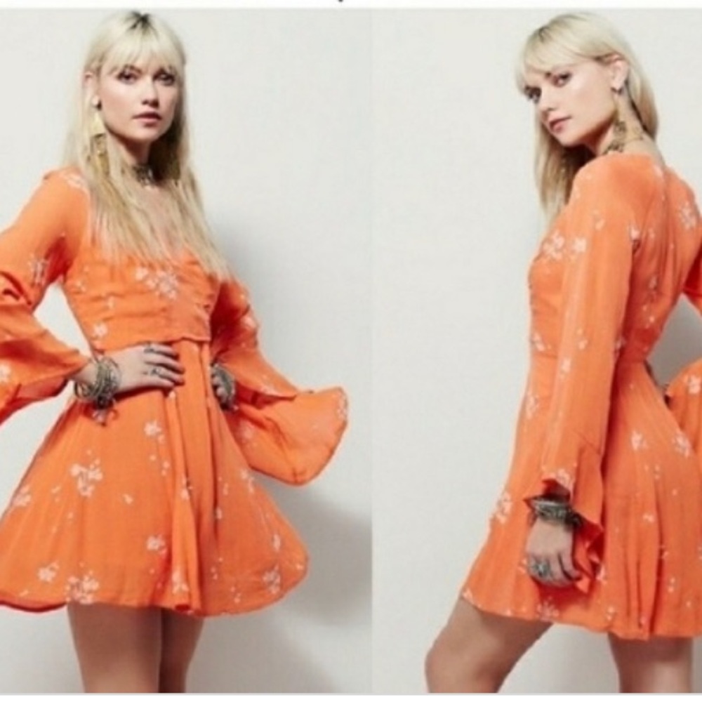 Free people embroidered mini dress